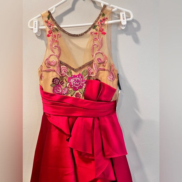 NWT Marchesa Notte Draped Mikado Fuchsia Cocktail Dress Size 4 /Small - Picture 5 of 9